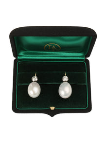 Delfina Pearl and Diamond Drop Earring