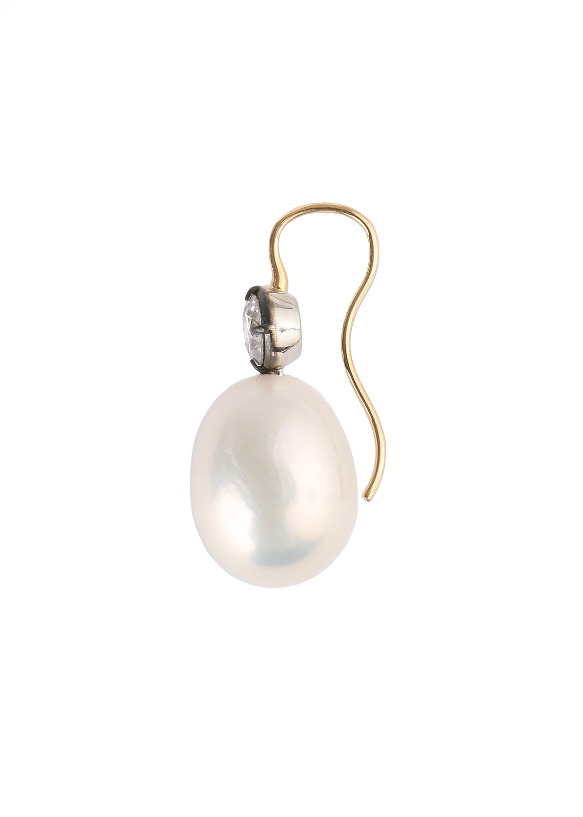 Delfina Pearl and Diamond Drop Earring