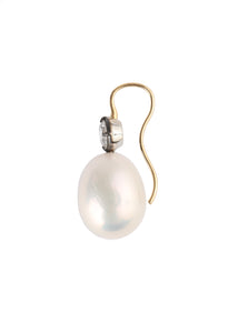 Delfina Pearl and Diamond Drop Earring