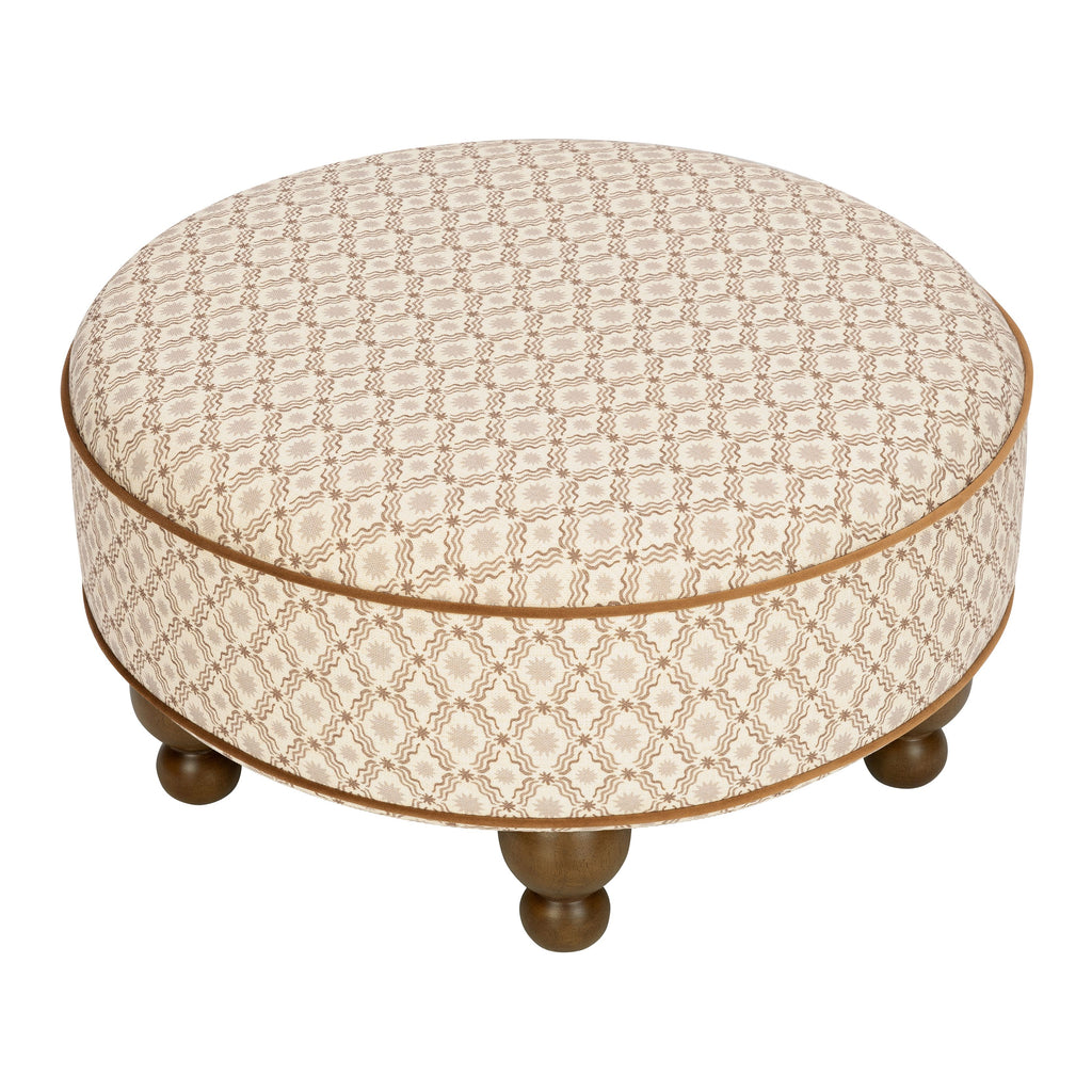 Astre Ottoman by Nate Berkus in Performance Bronze Star Eco-Crossweave with Toffee Feet
