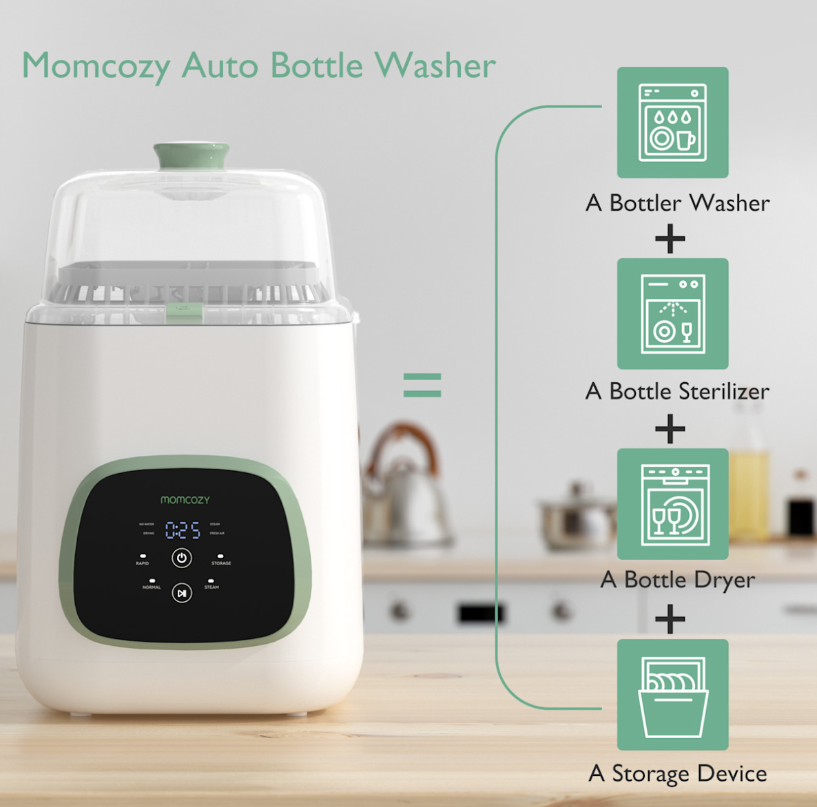 Bottle Washer + Sterilizer (White)