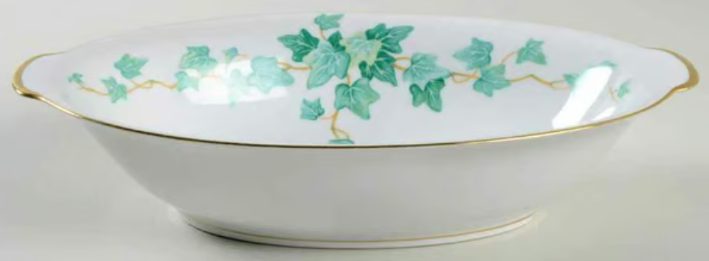 Caprice Green 10" Oval Vegetable Bowl by Sango
