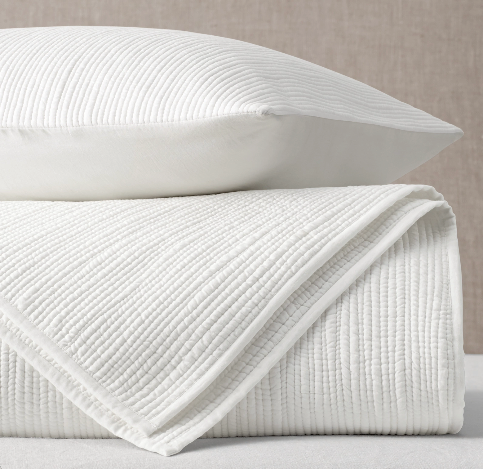 Channel Stitch Cotton Voile Coverlet, King/Cal King