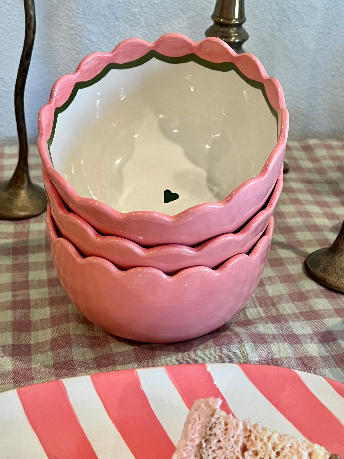 Hand-painted Custom Initial Bowls, Set of 4