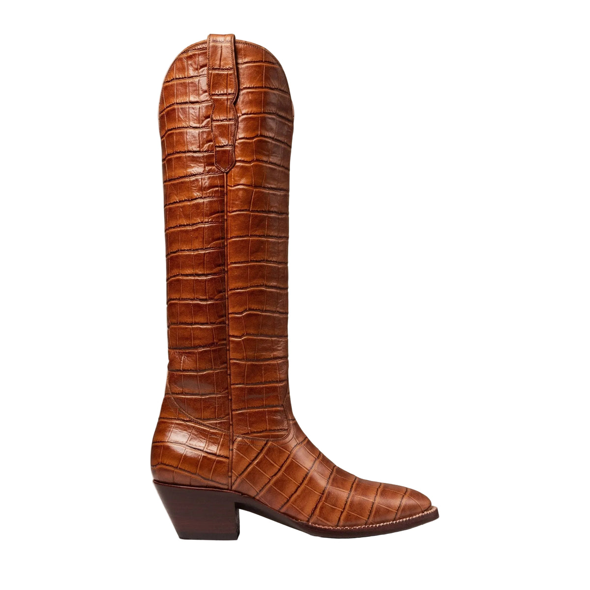 The Soho Boot Cognac Croc - CITY Boots