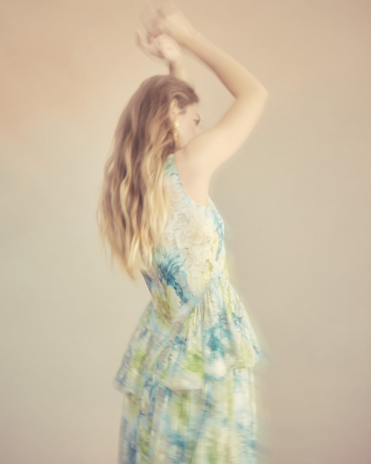 Manon Dress in Turquoise Peony Chiffon