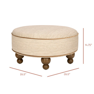 Astre Ottoman by Nate Berkus in Performance Bronze Stripe Eco-Crossweave with Toffee feet