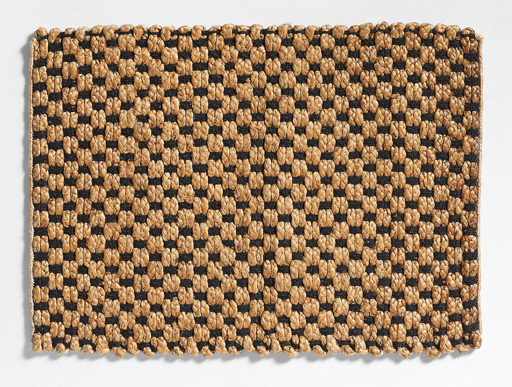 Contrast Jute Black and Natural Doormat 24"x36"