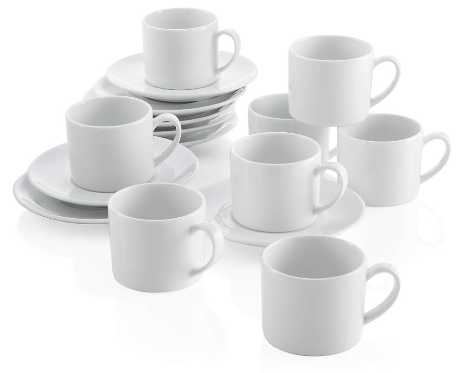 Aspen 4-oz. Espresso Cup with Saucer, Set of 8