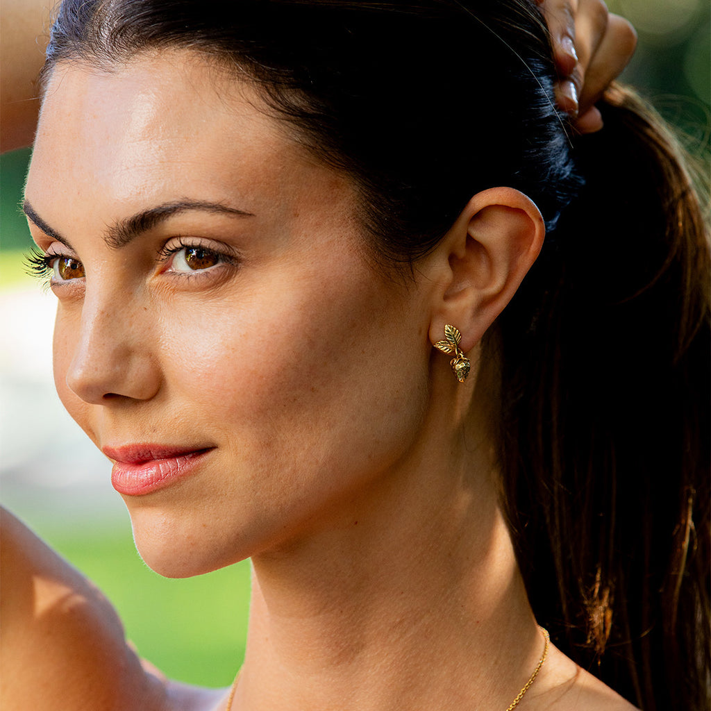 Meadow Berry Drop Earrings in Gold