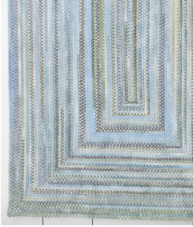 Concentric Cutting Garden Chenille Rug - 3 x 9 Runner, Blue/Green