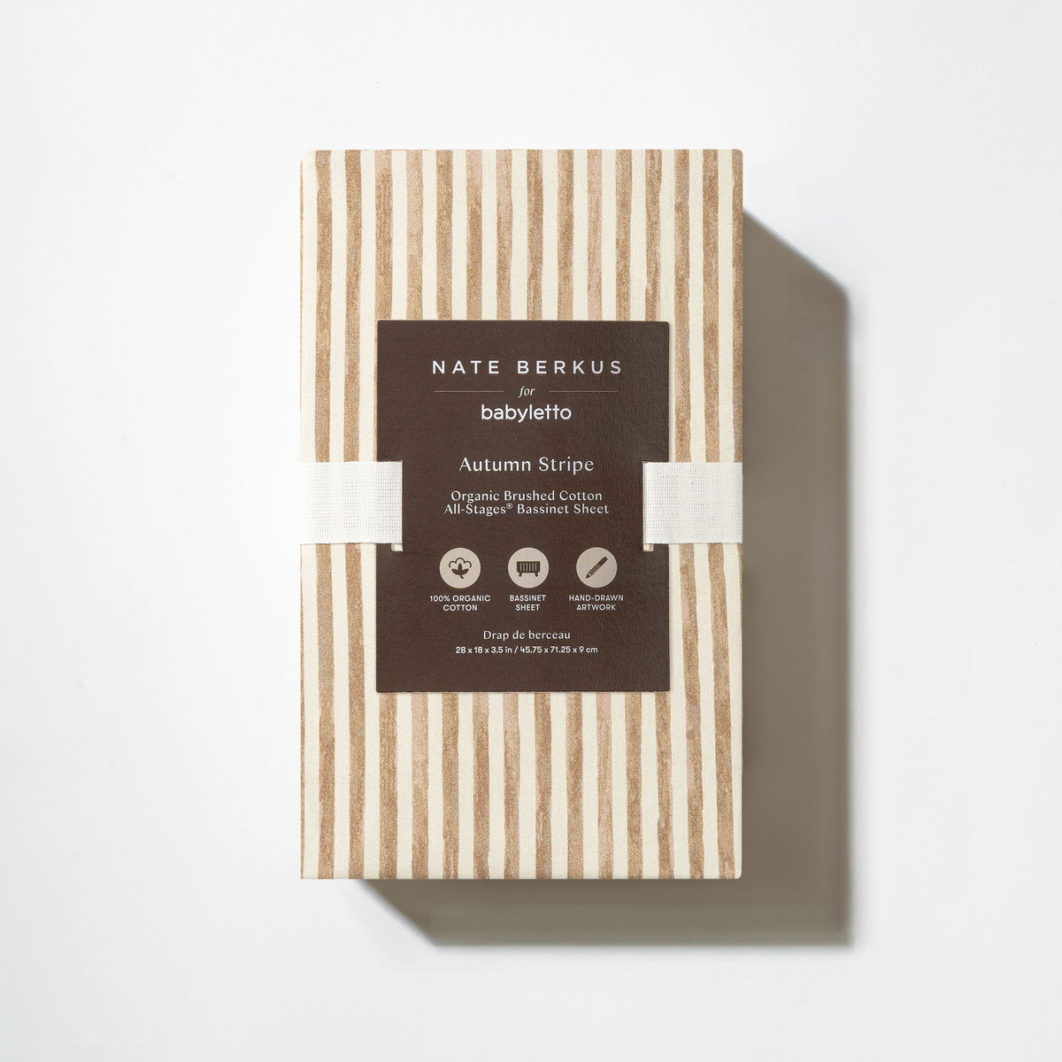 All-Stages® Bassinet Sheet in GOTS Certified Organic Brushed Cotton by Nate Berkus in Autumn Stripe