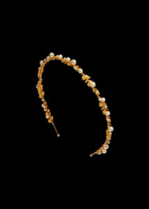 Mae Headband in Gold Pearl