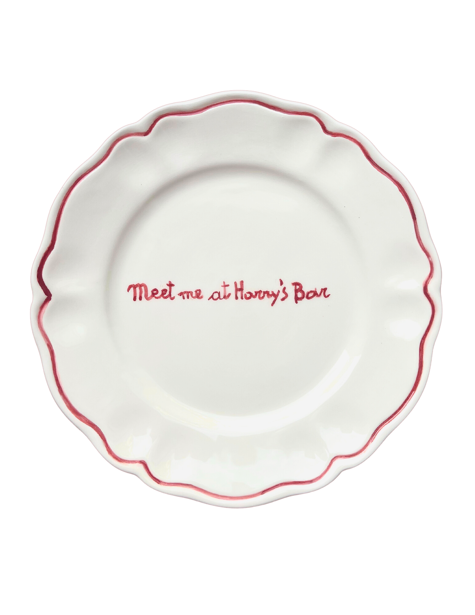 Meet Me at Harry's Bar Scalloped Plate, Set of 6