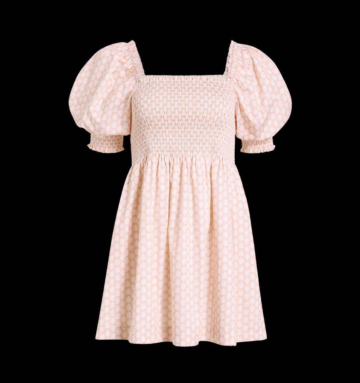 The Athena Nap Dress in Coral Baroque Shell Cotton Sateen