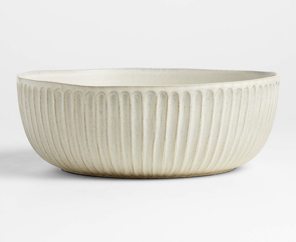 Carmel Ceramic Extra Large Serving Bowl with Ridge by Gaby Dalkin