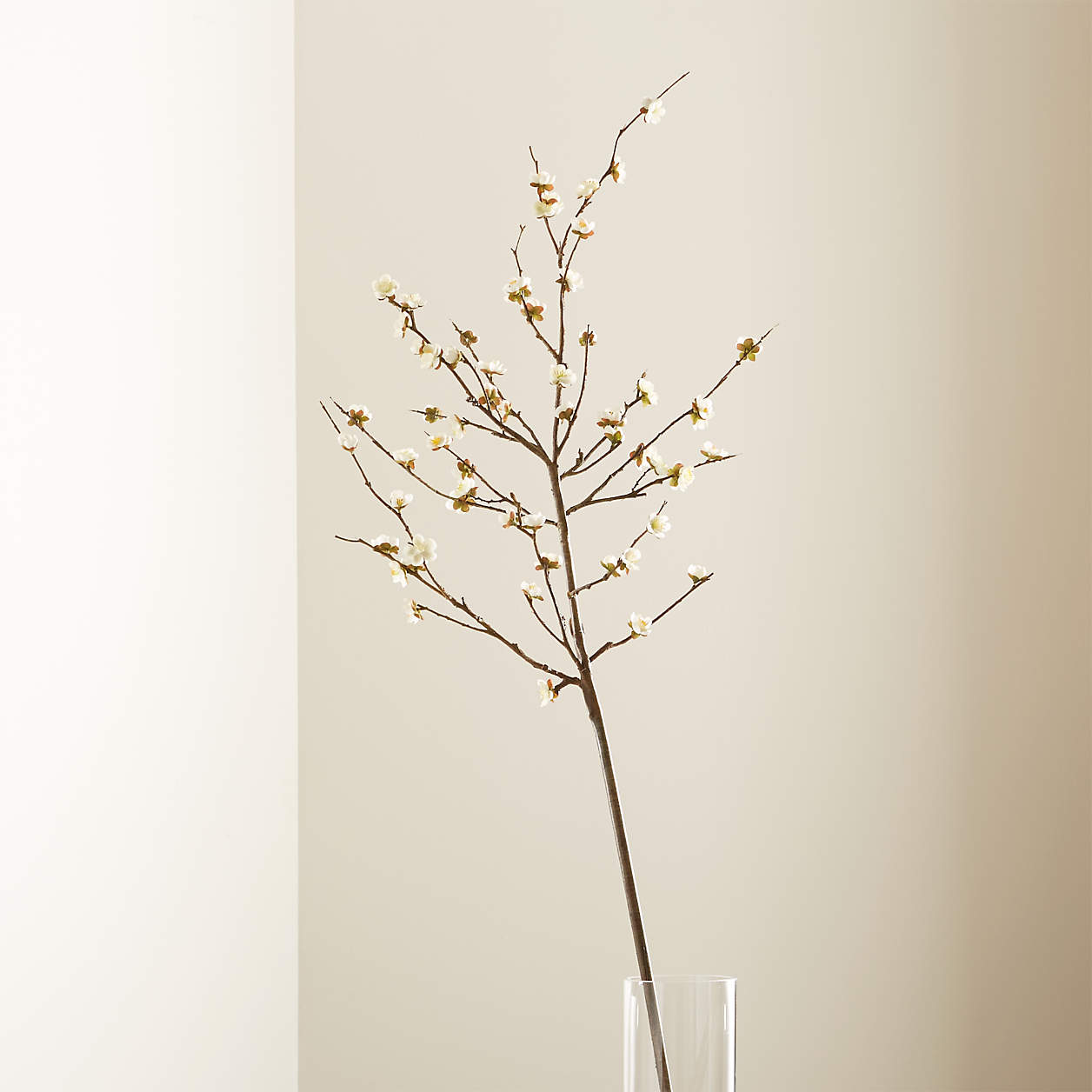Artificial White Cherry Blossom Flower Branch 42"