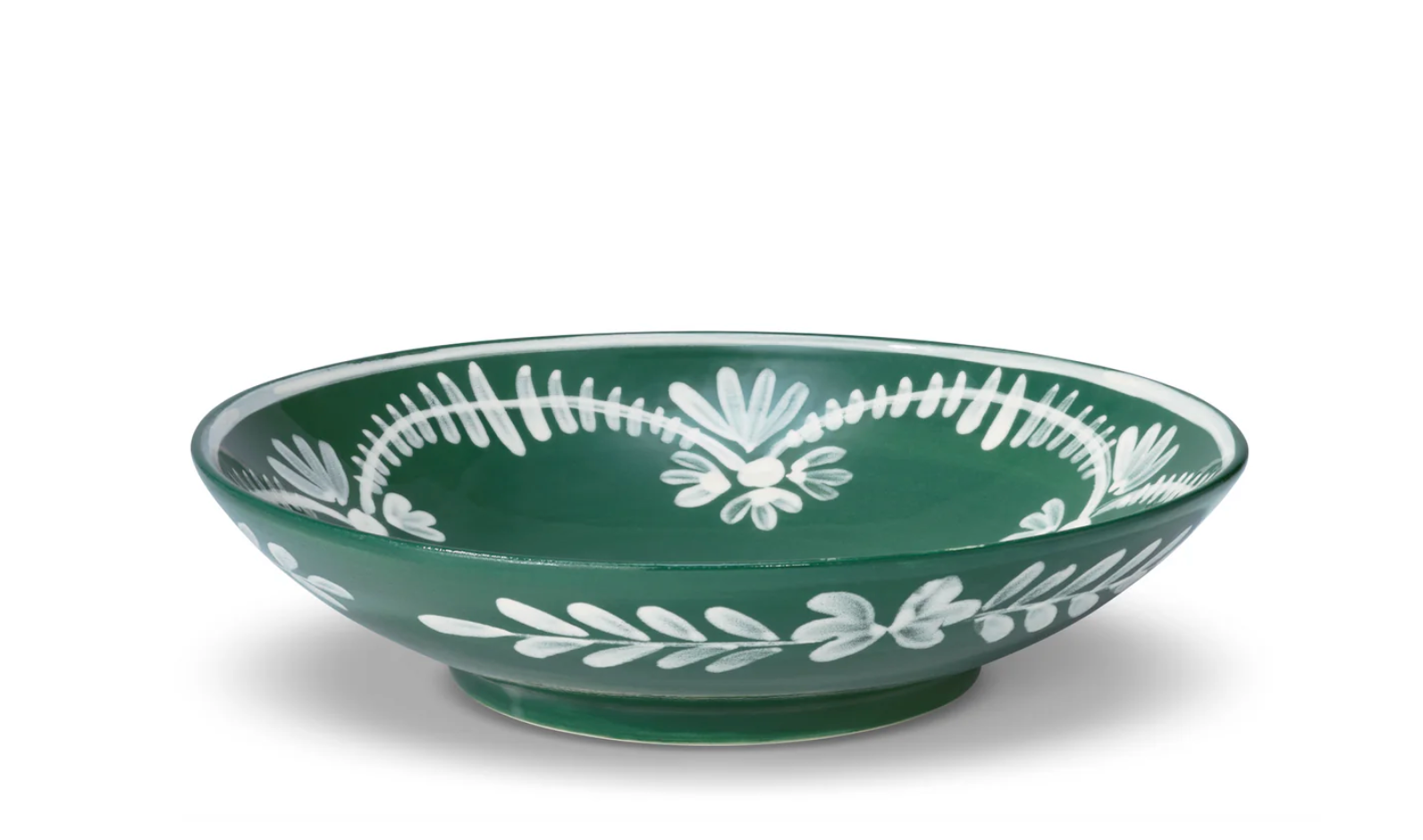 Serving Bowl With White Floral Trim