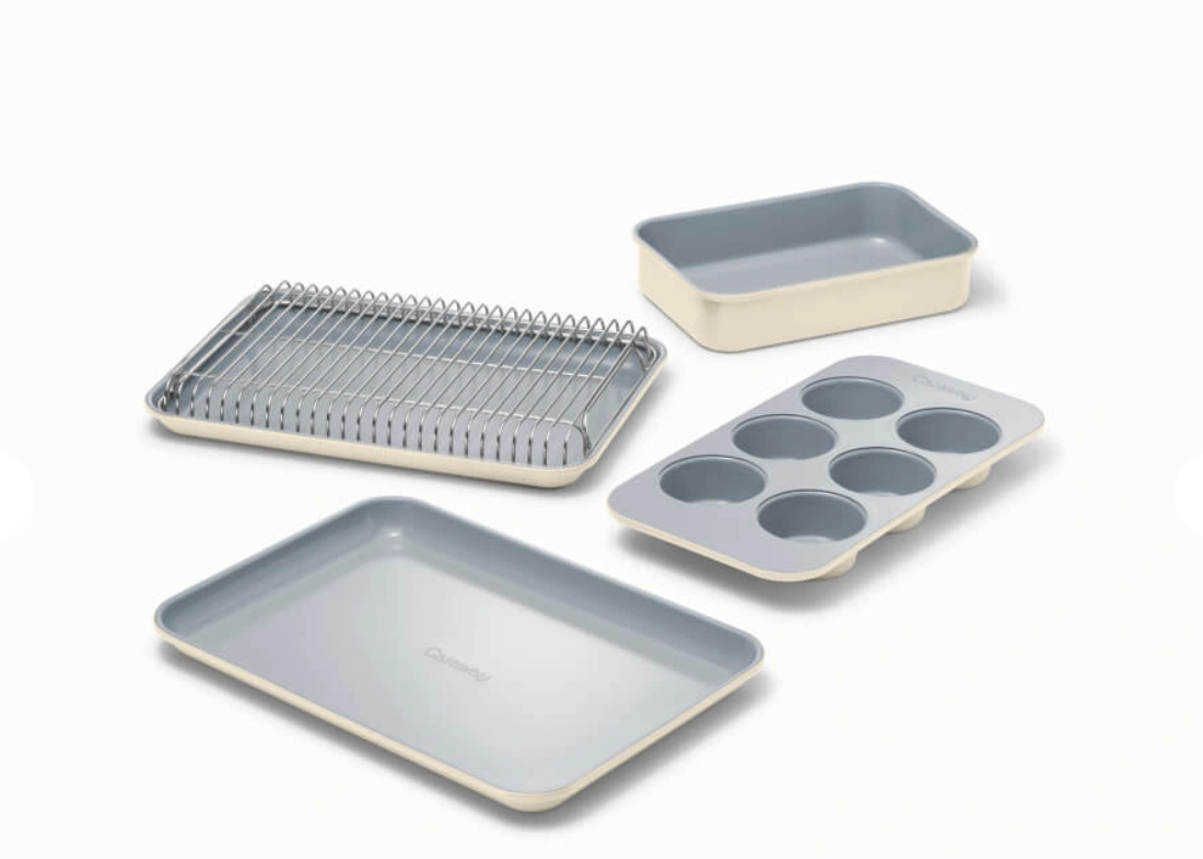 6-piece bakeware set, non-stick pans, compact sizes, mini