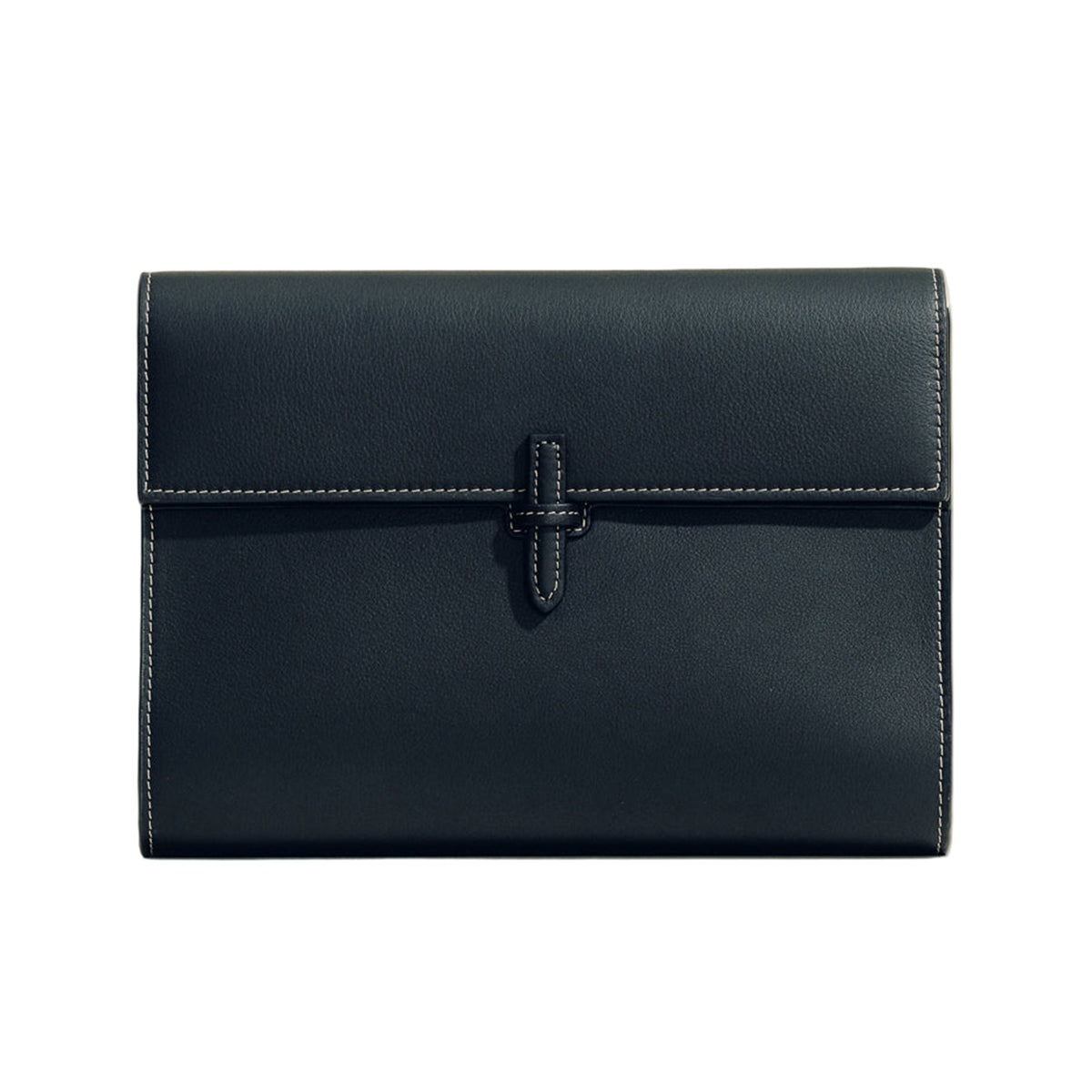 The Large Soft Clutch in Black Nappa