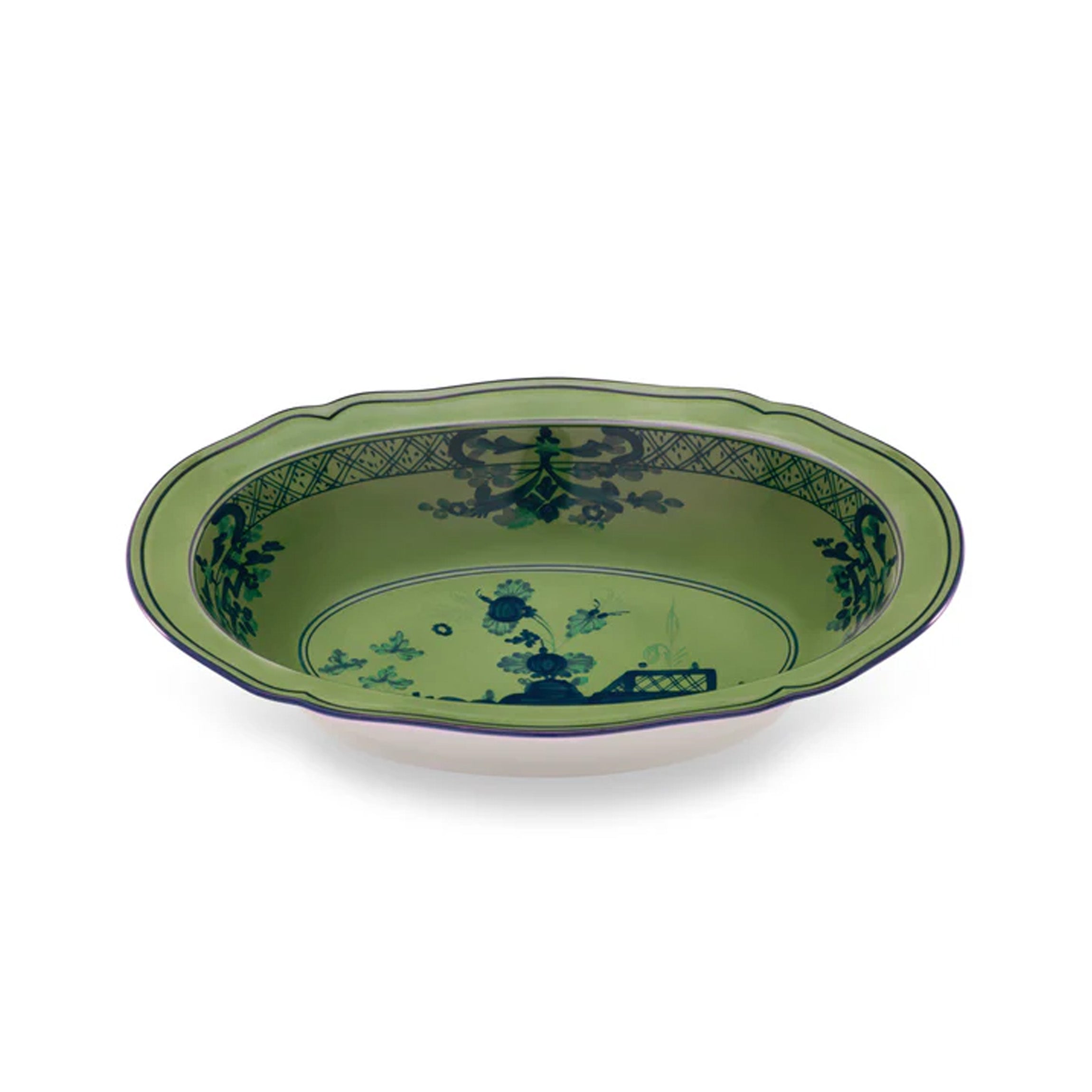 Antico Doccia Oval Deep Tray in Malachite