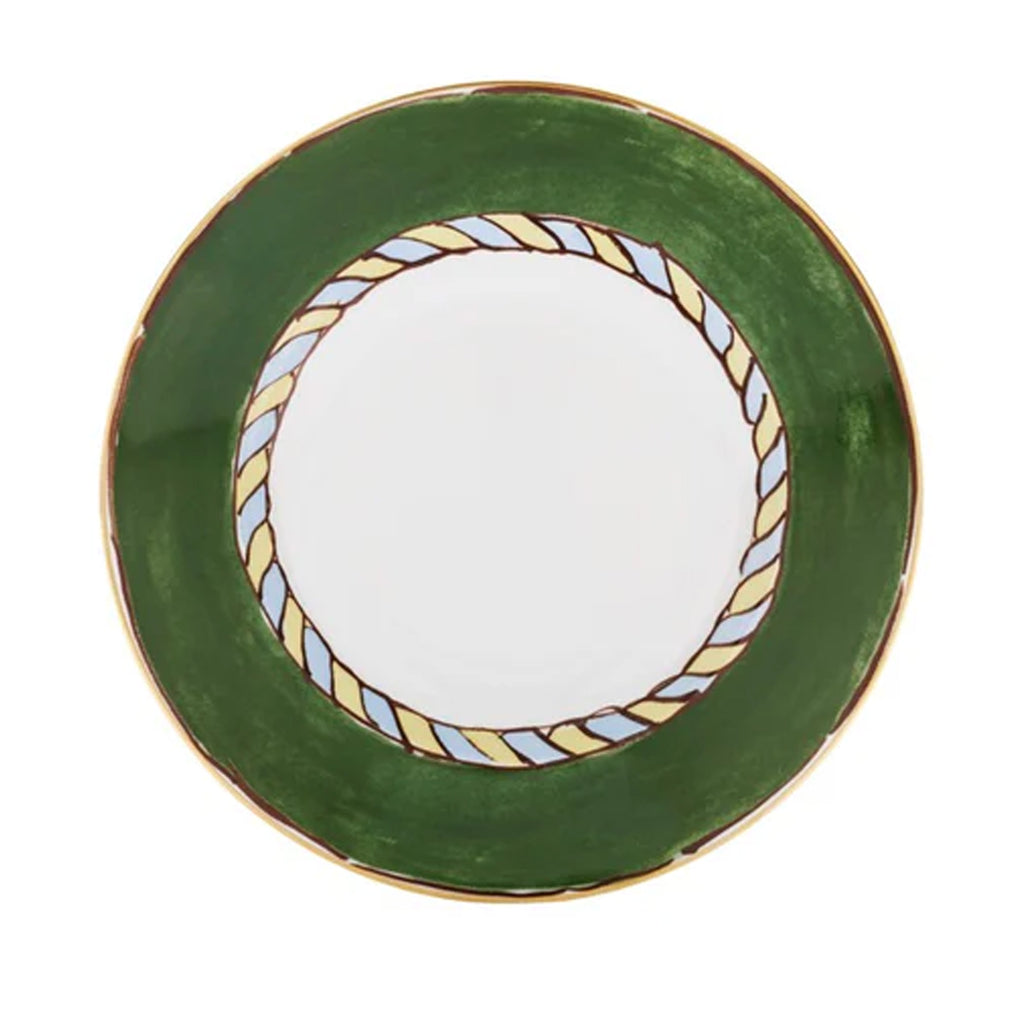 Ill Viaggio Di Nettuno Soup Plate in Green & Yellow