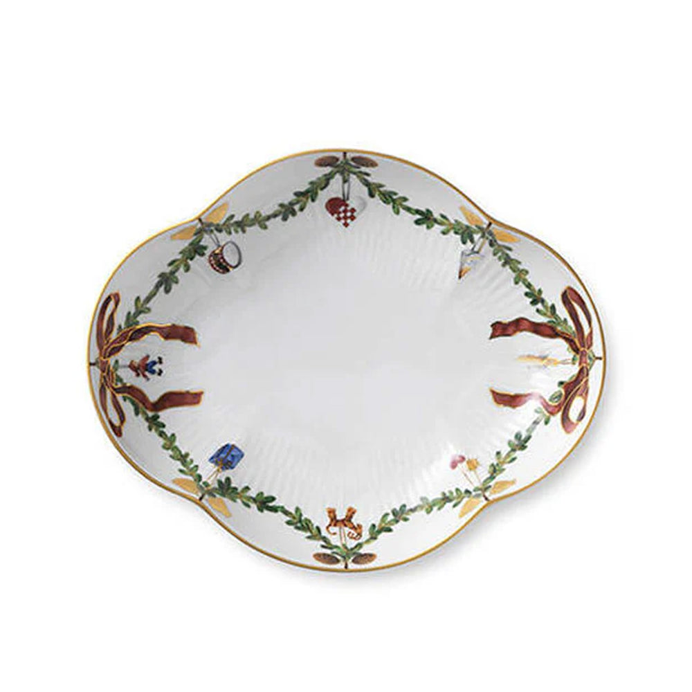 Star Fluted Christmas Accent Dish 8.5"