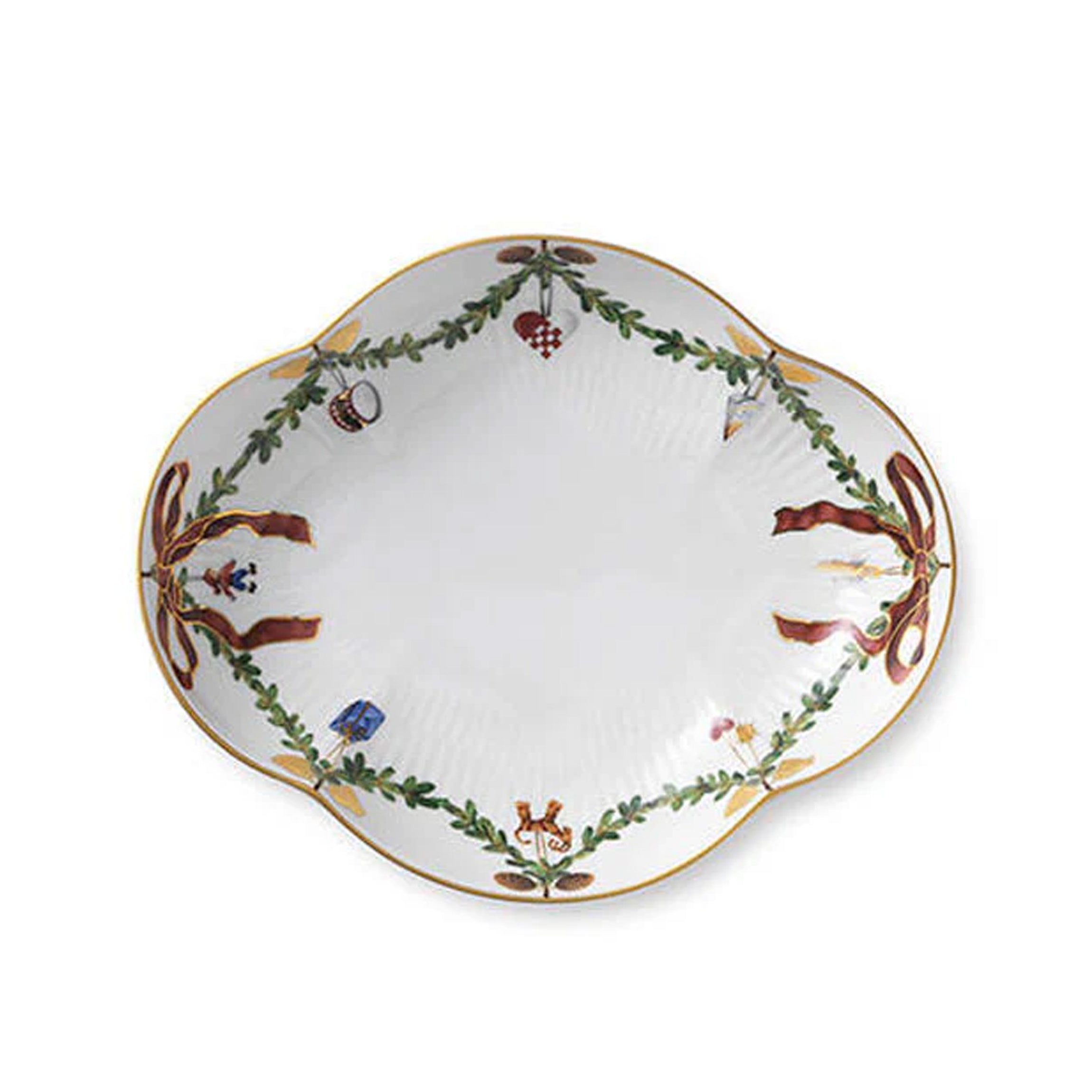 Star Fluted Christmas Accent Dish 8.5"