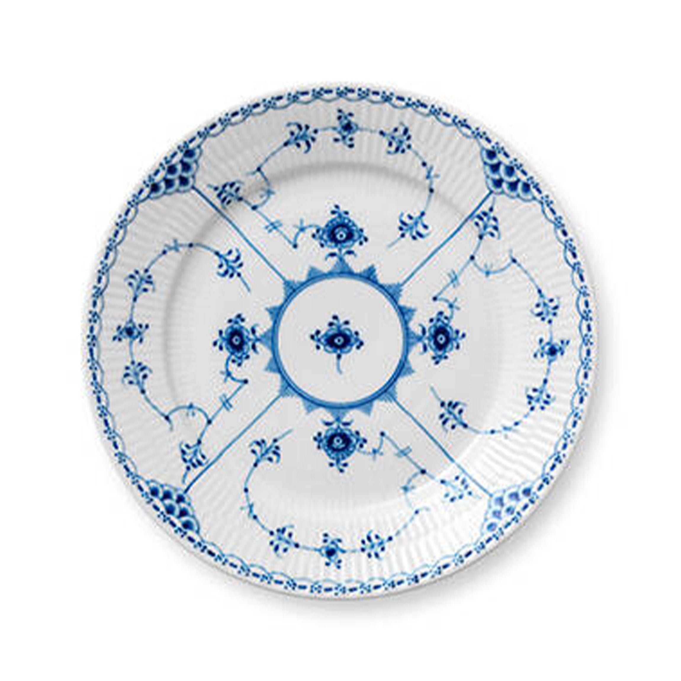 Blue Fluted Half Lace Plate, 8.7"