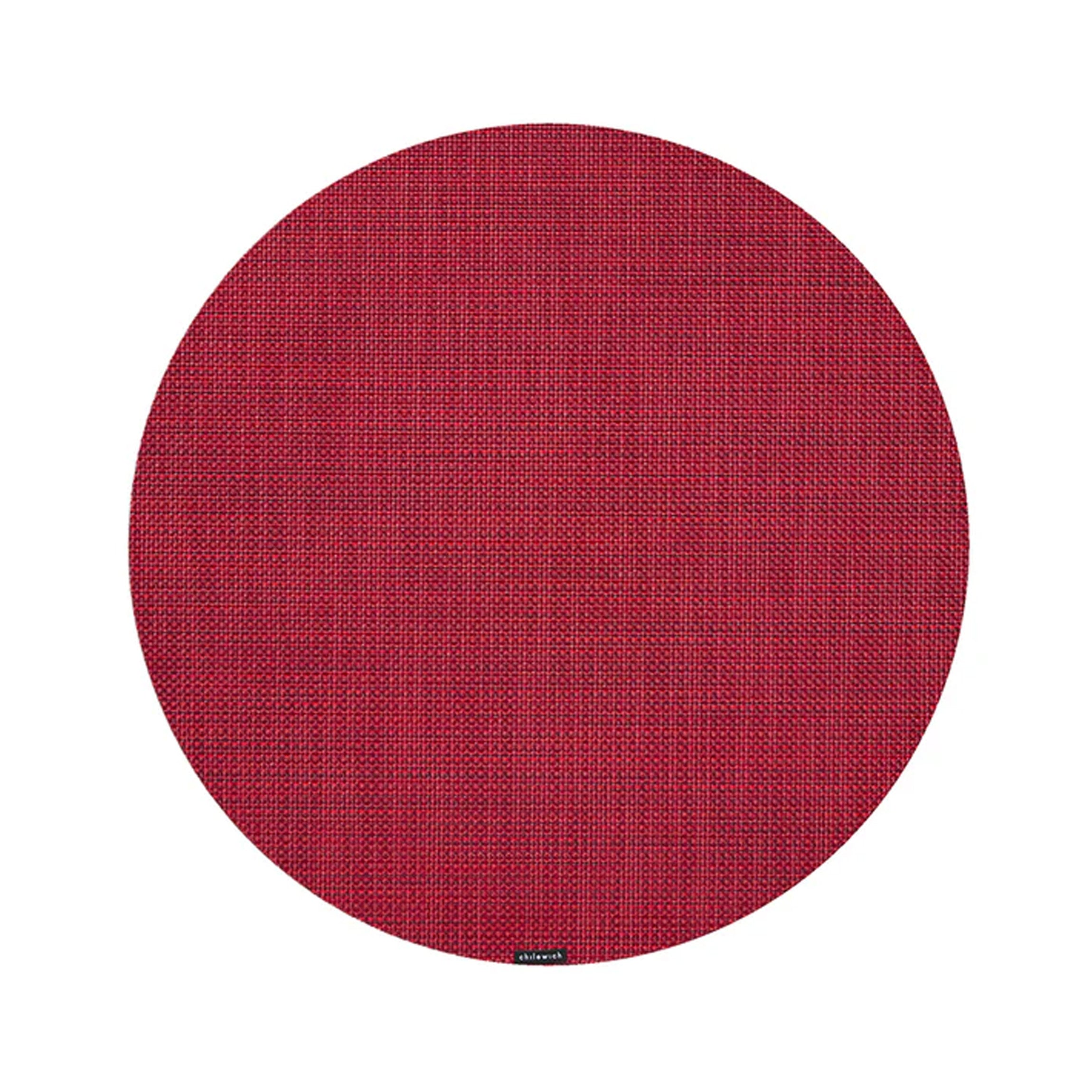 Mini Basketweave Round Placemat in Scarlet