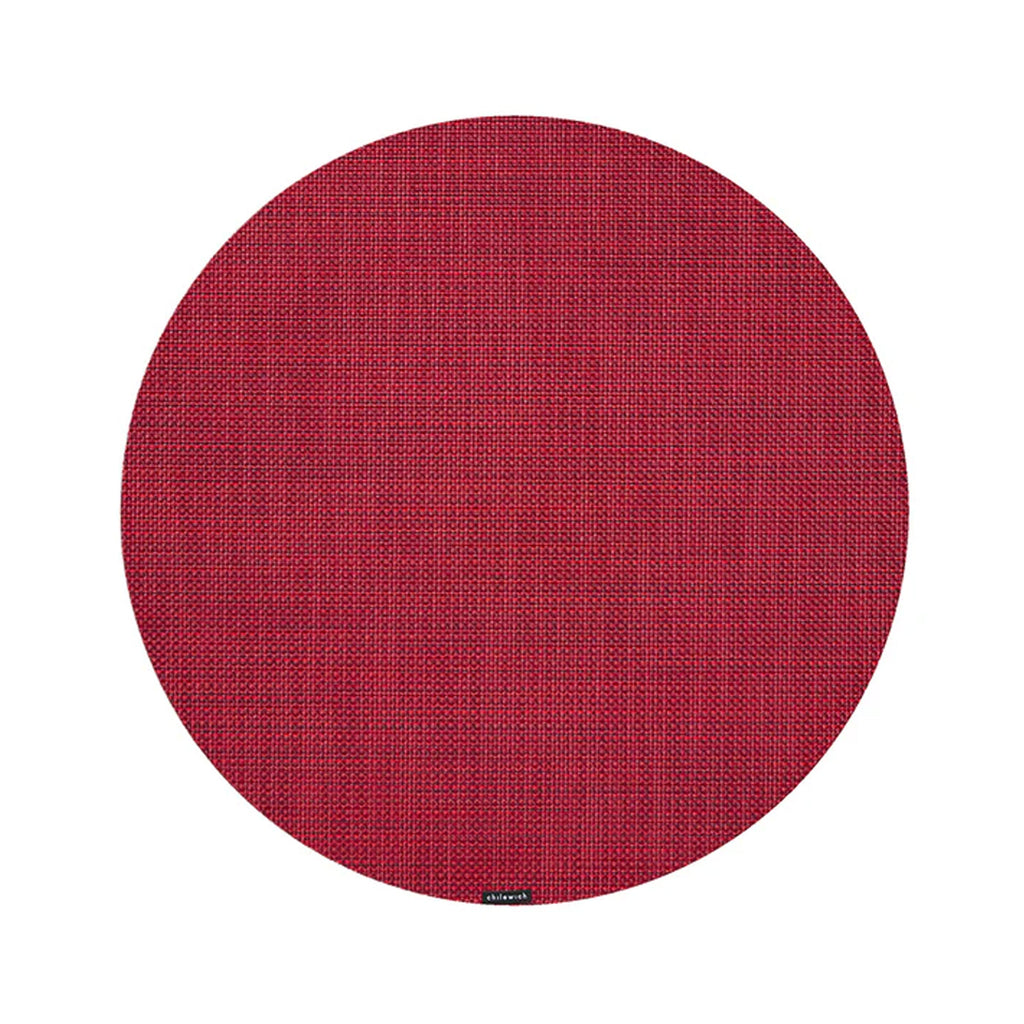 Mini Basketweave Round Placemat in Scarlet