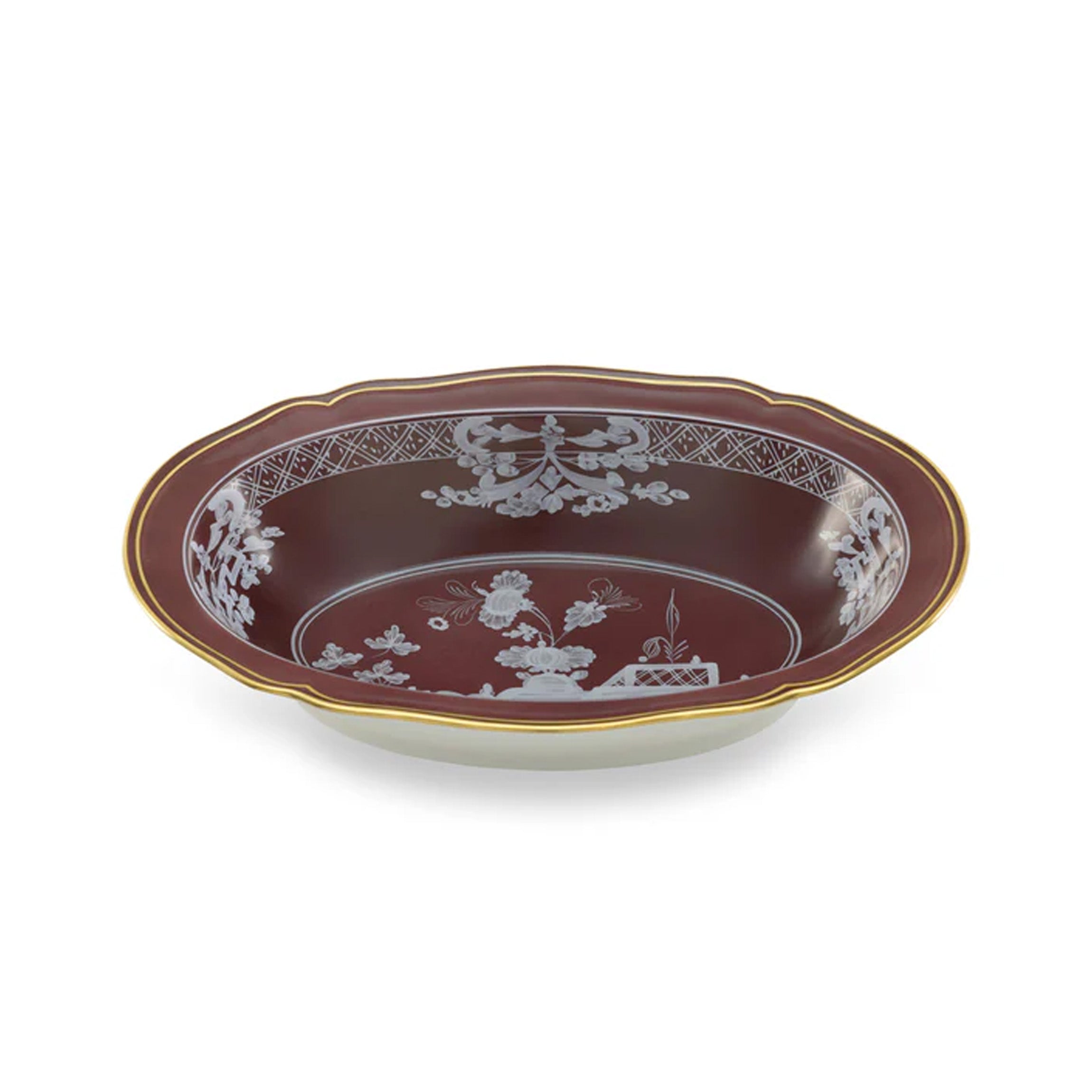 Antico Doccia Oval Deep Tray in Castagna