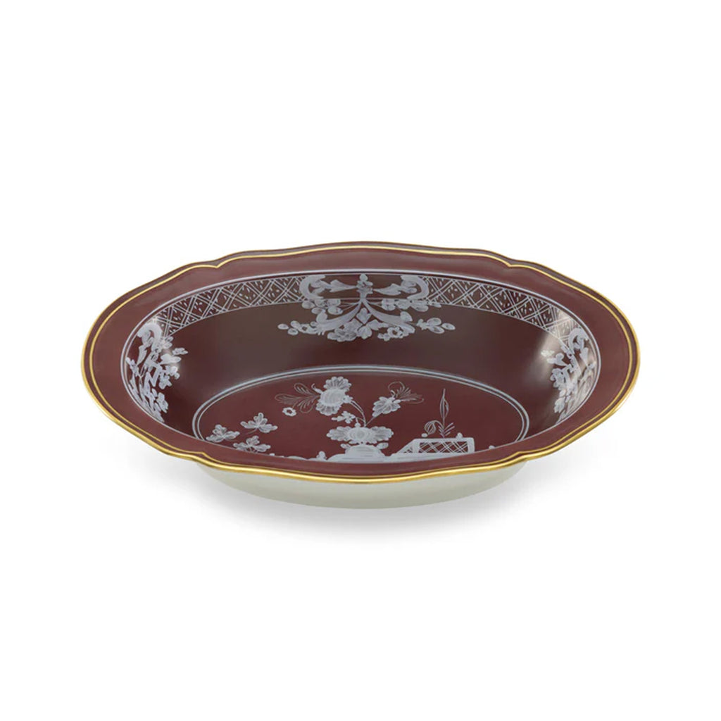 Antico Doccia Oval Deep Tray in Castagna