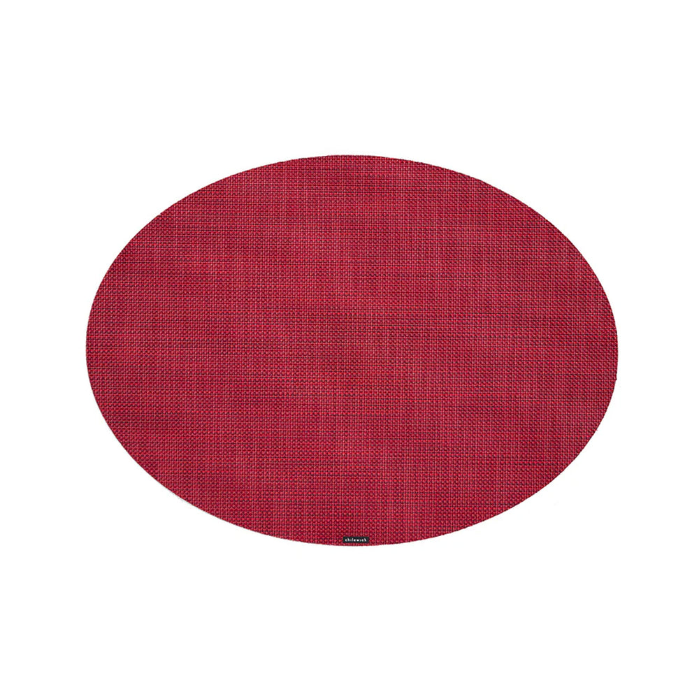 Mini Basketweave Oval Placemat in Scarlet