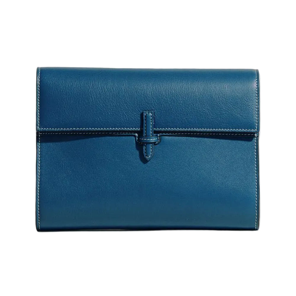 The Large Soft Clutch in Nappa Teal