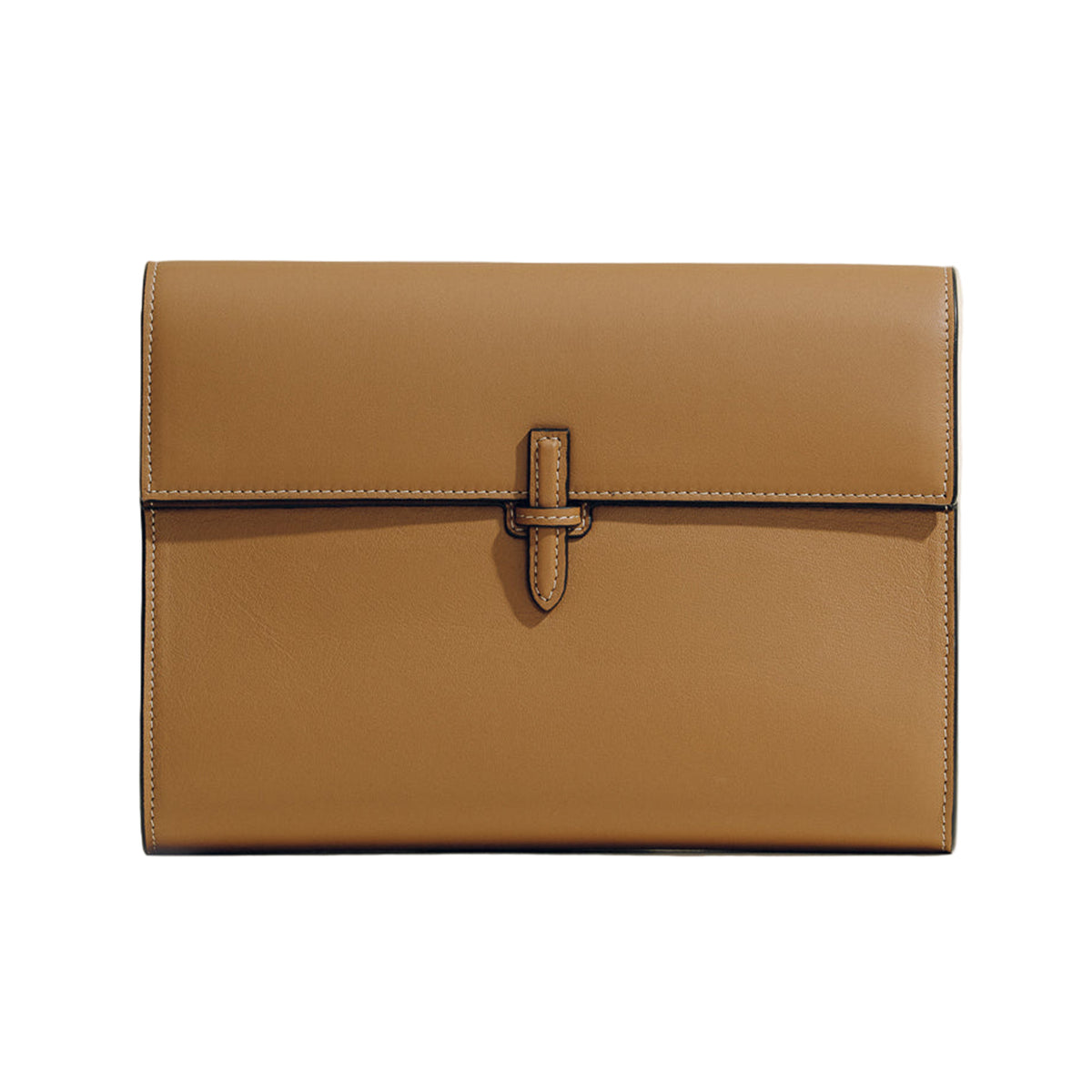 The Large Soft Clutch in Camel Nappa