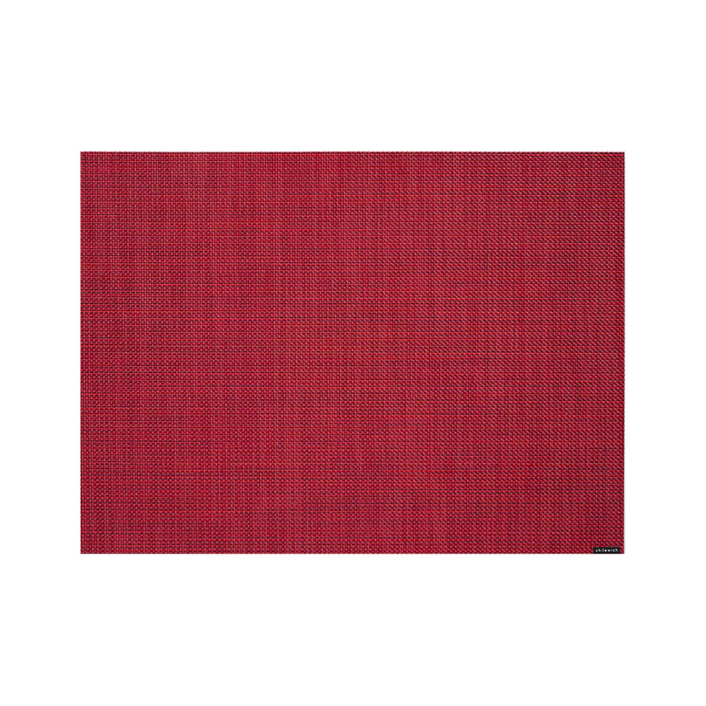 Mini Basketweave Rectangluar Placemat in Scarlet