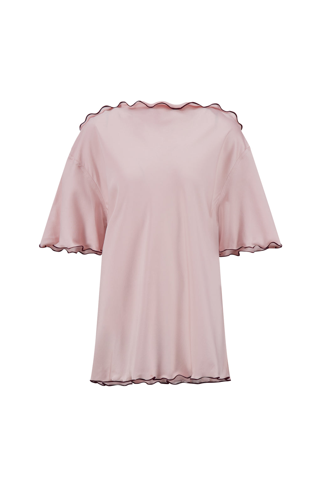 Cady T-Shirt with Scalloped Edge in Camellia