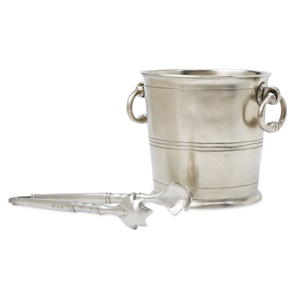 Ice Bucket with Rings and Tongs