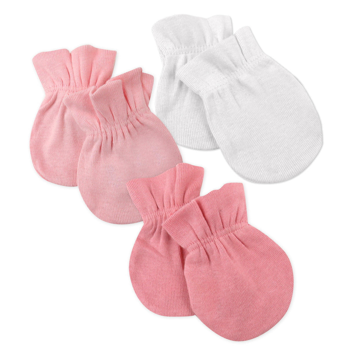 3-Pack Organic Cotton Mitts, Strawberry Cream