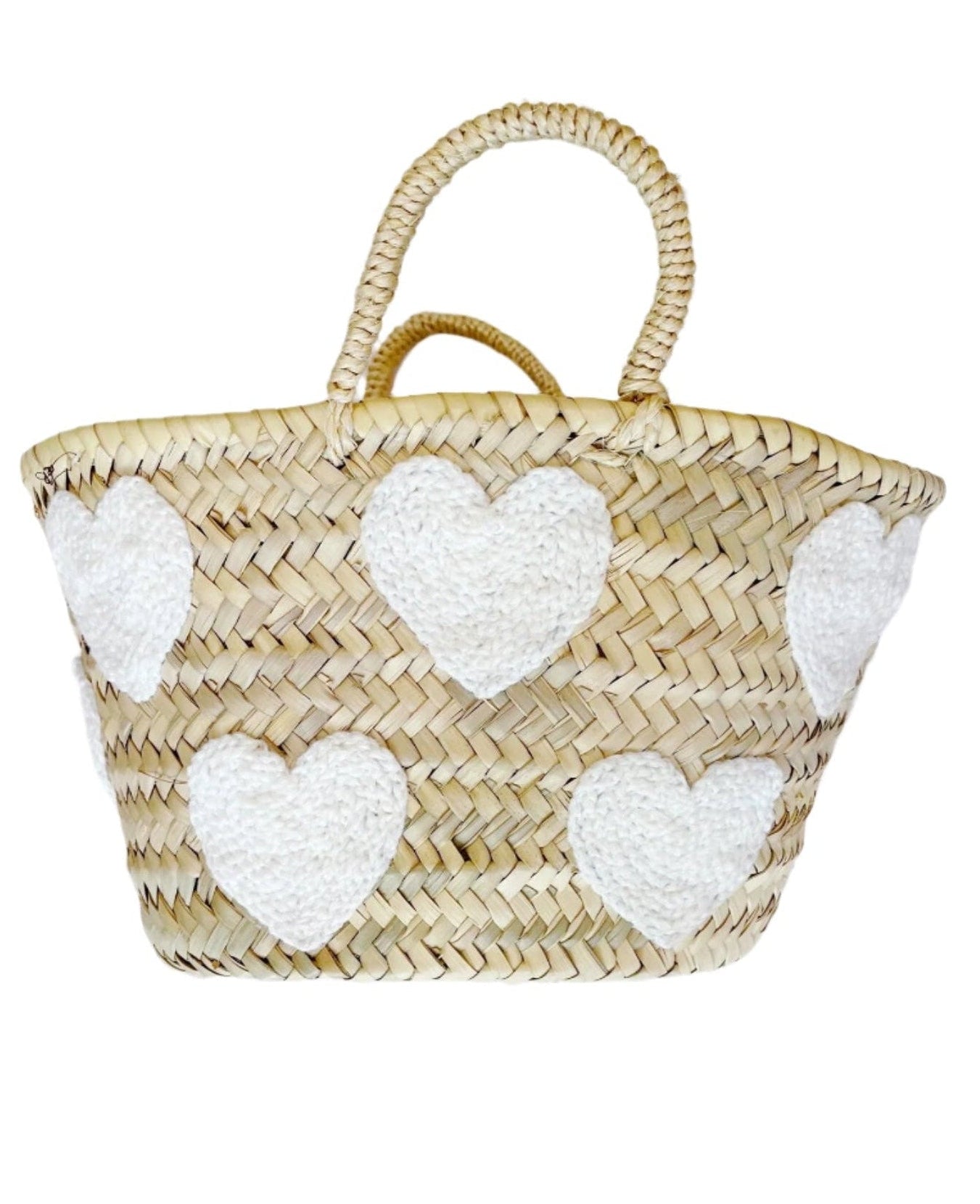 Mini White Heart Basket