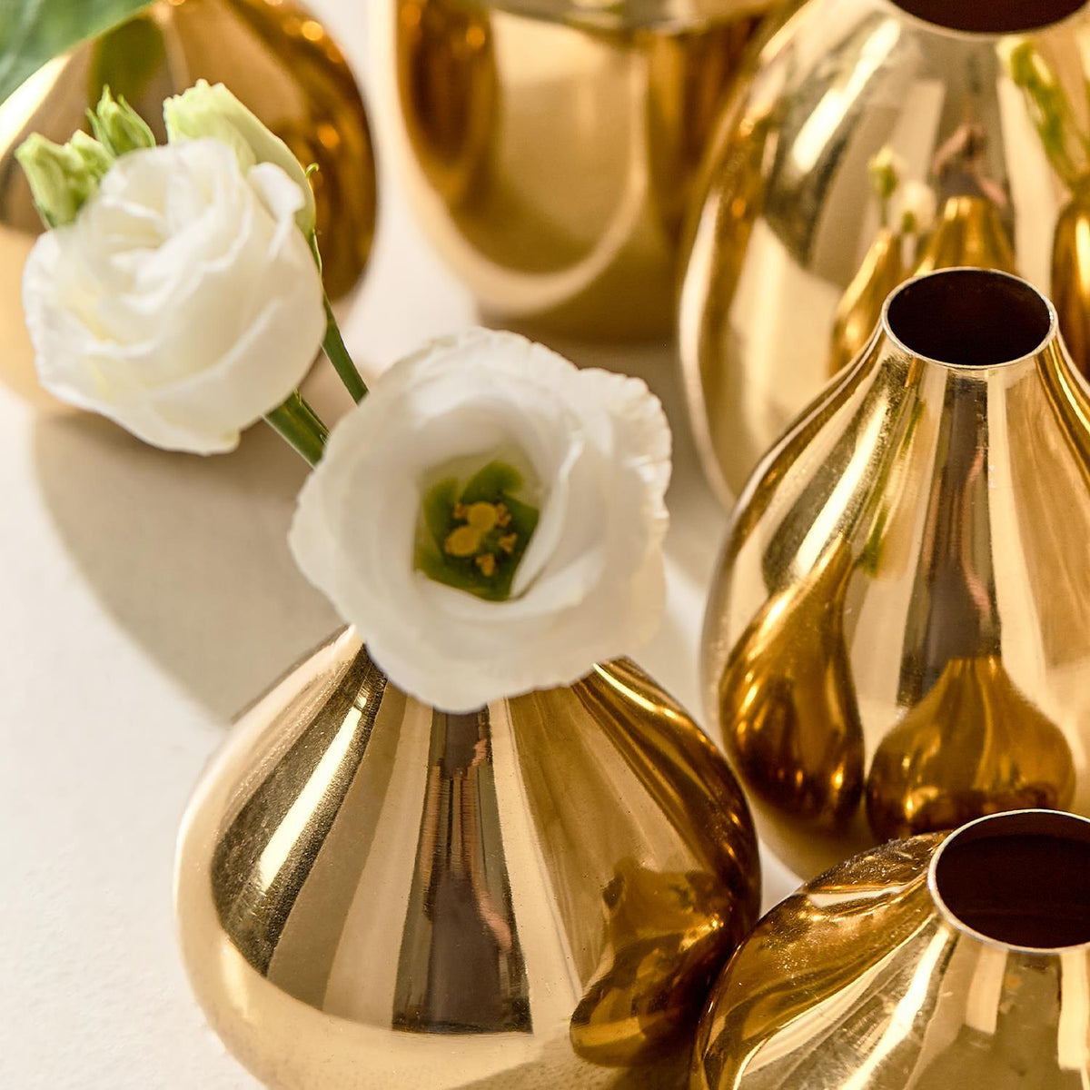 Gold-Plated Nickel Vases, Set of 7