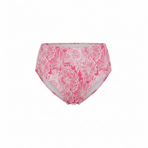 The High Waist Bikini Bottom in Garden Jacquard Peachy