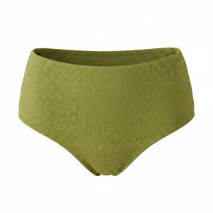 The High Waist Bikini Bottom in Shimmer Cactus