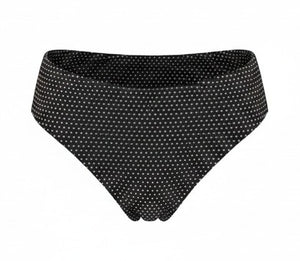 The 90s High Waist Bikini Bottom Polka Dot in Black Dot