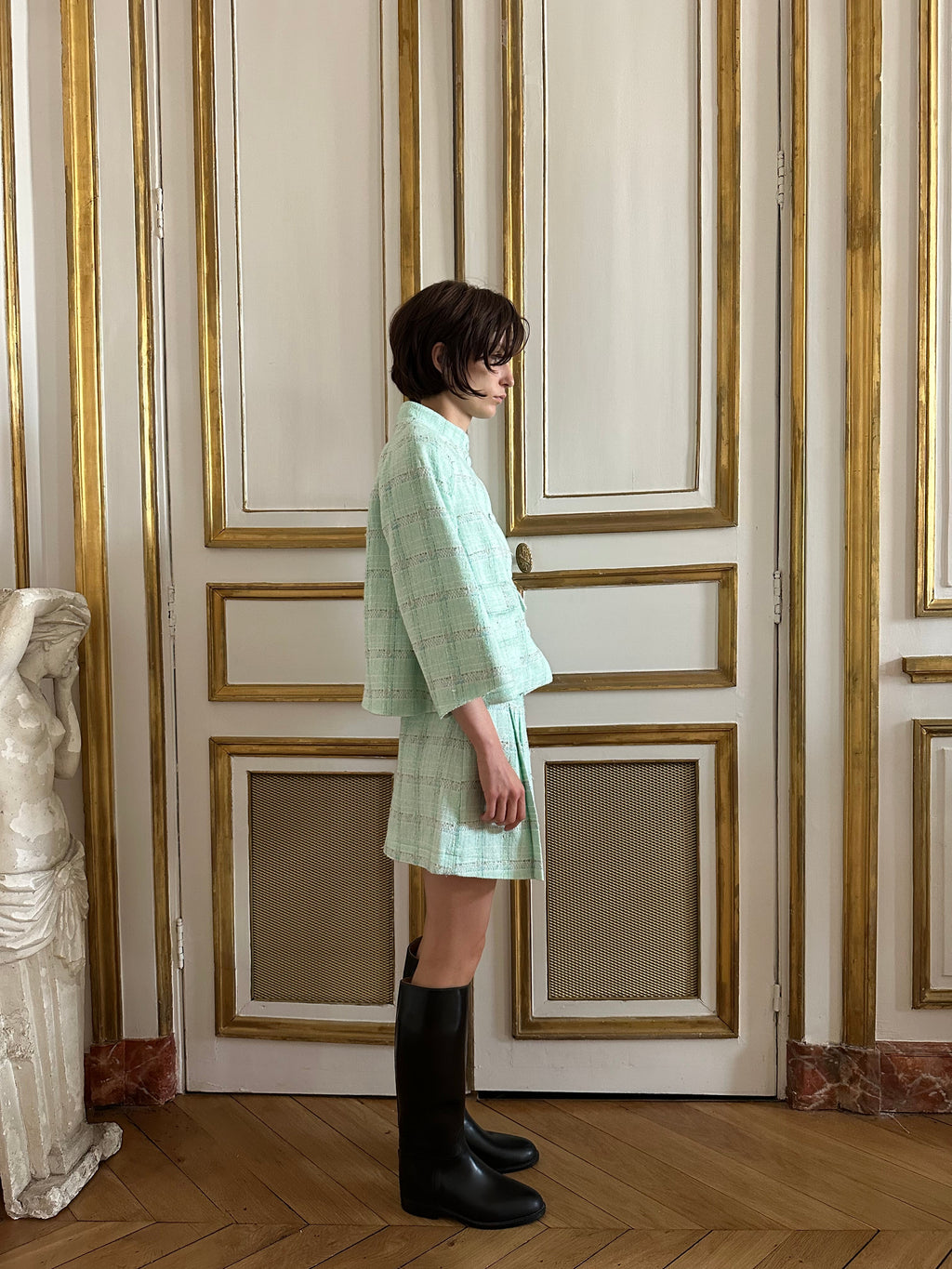 Emma Jacket in Carré Menthe