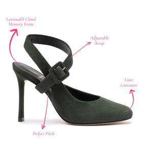 Deena By Larroudé Pump In Deep Olivine Suede