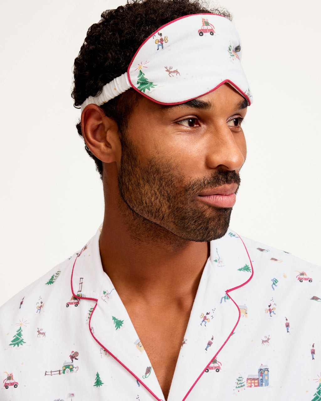 Adult’s Twill Sleep Mask in Holiday Town