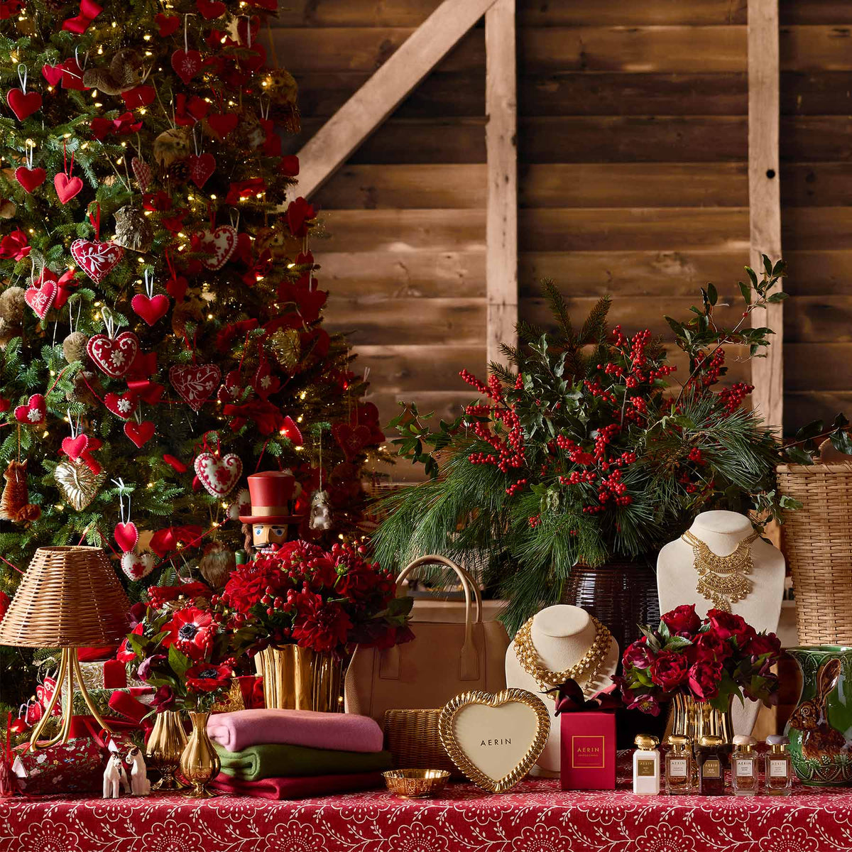 AERIN holiday gifting with Loretta Heart Frame and Pauline gold vases