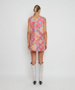 Pink Jacquard Swing Swing Dress - Arianne Elmy